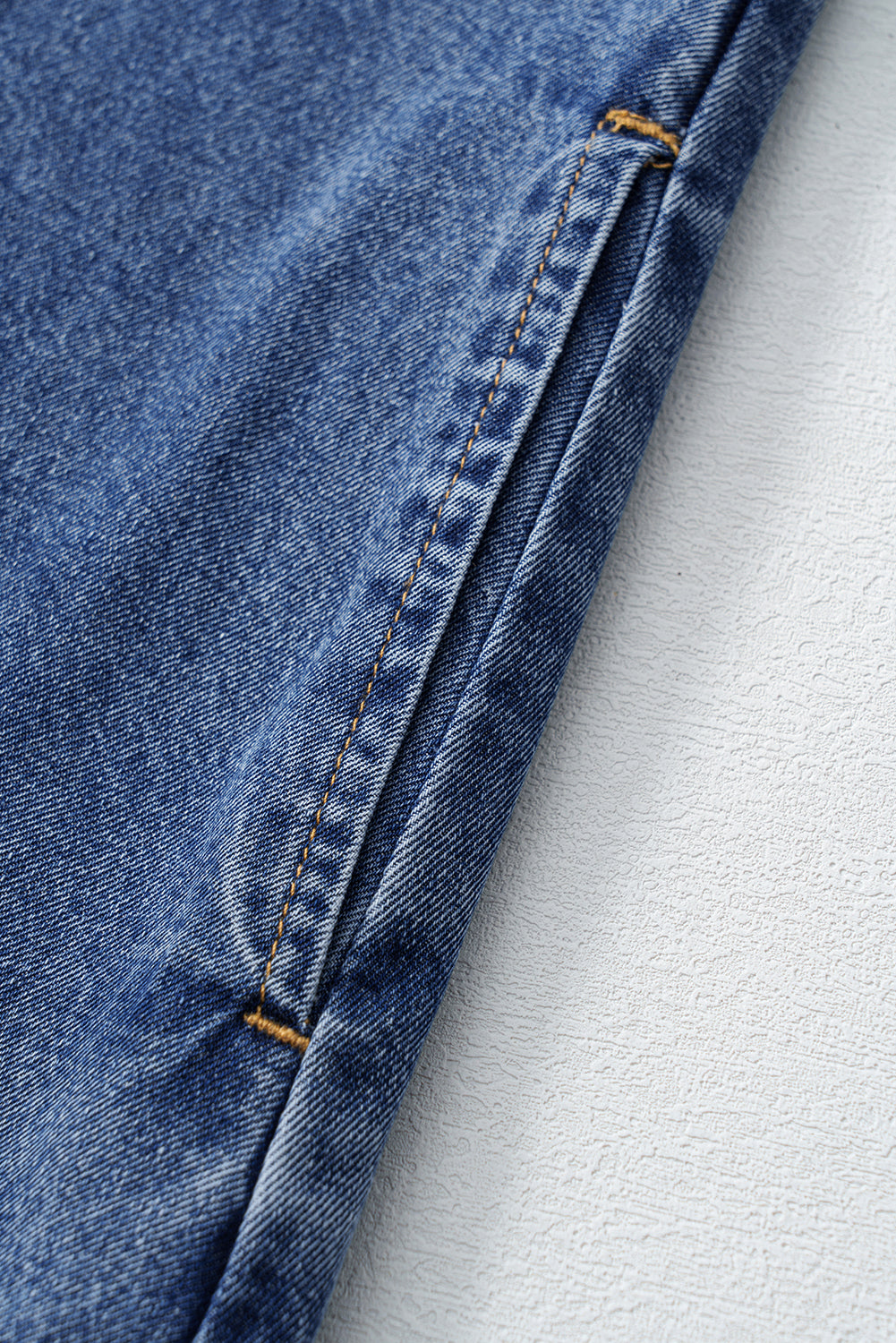 Beau Blue Short Sleeve Collared Patched Pocket Denim Mini Dress