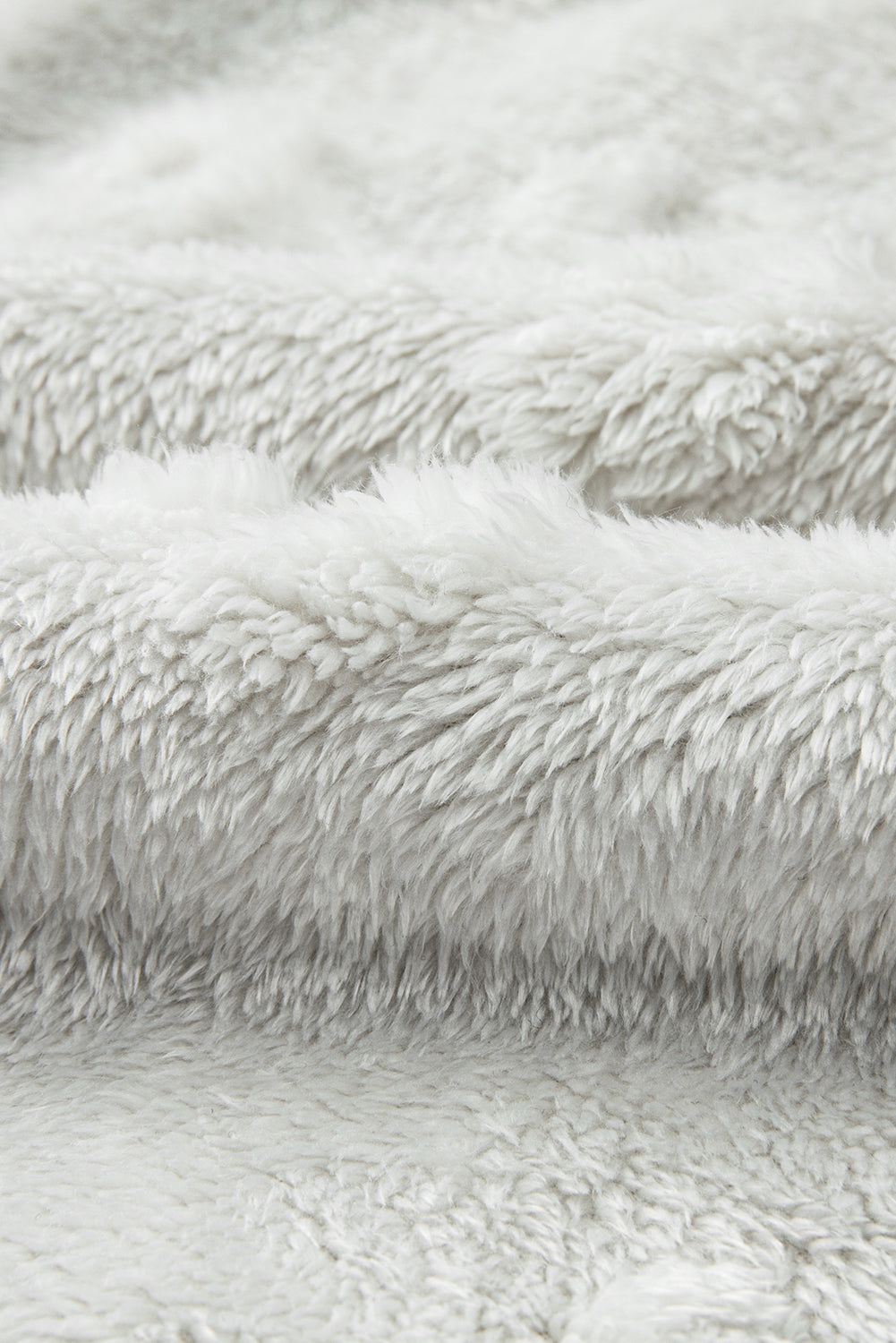 Light Grey Textured Leopard Fleece Loose Two Piece Lounge Set