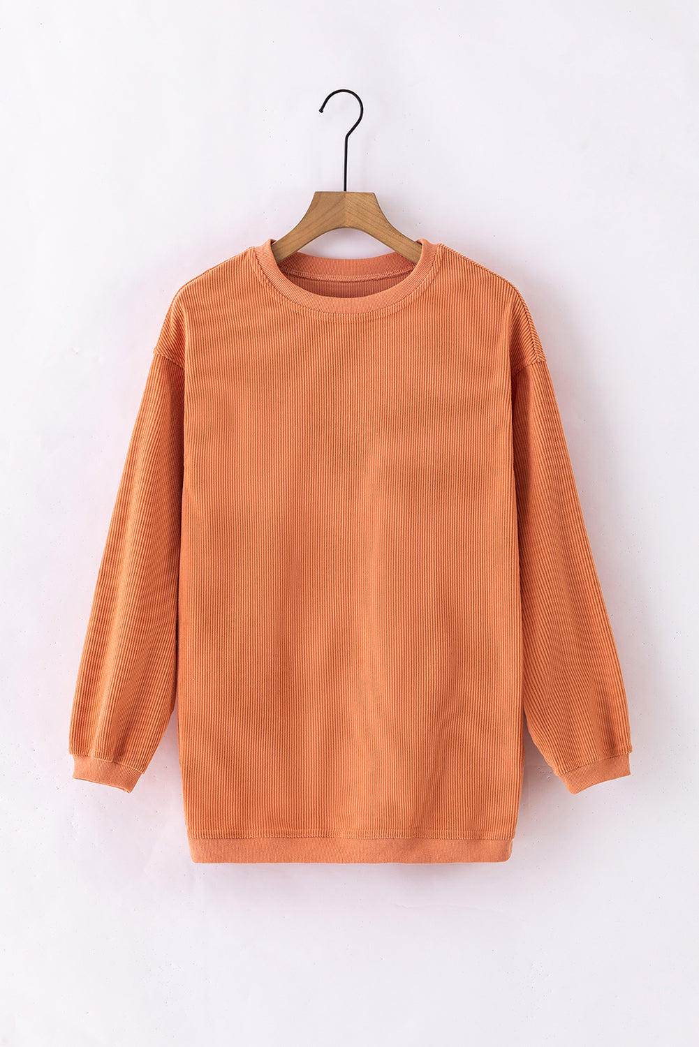 Grass Green Ribbed Corded Oversized Sweatshirt