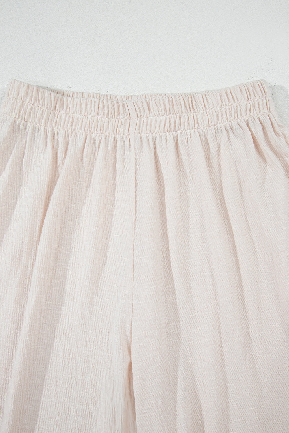 Apricot Buttoned V Neck Tank Top and Wide Leg Pants Casual Outfit