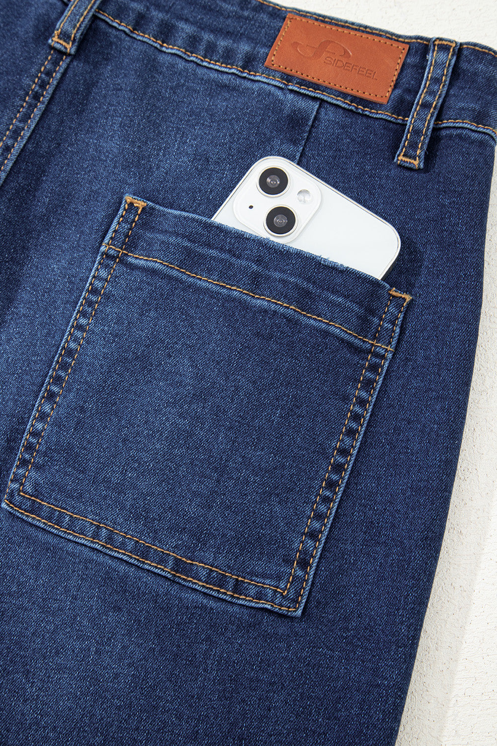 Brown Mimimalist Patch Pocket Womens Shift Jeans