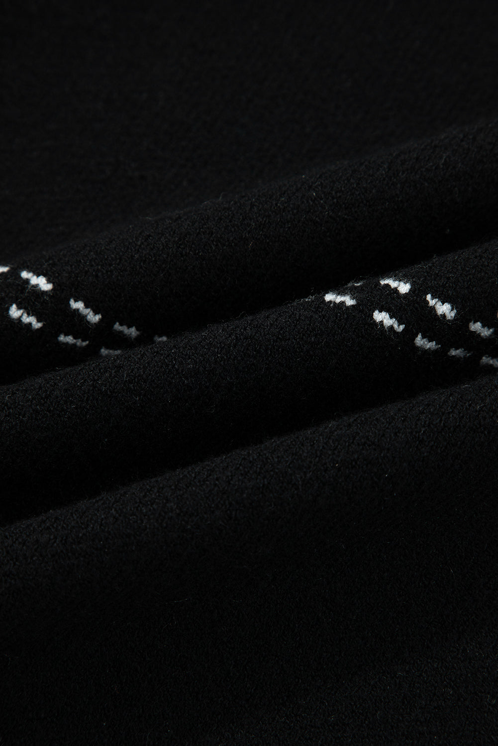 Black Contrast Trim Button up Sweater Cardigan