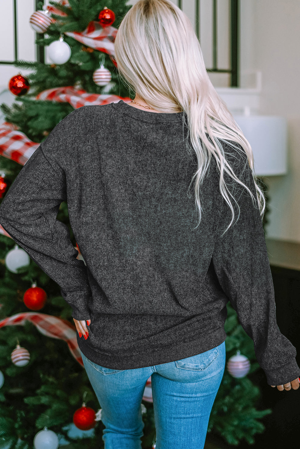 Khaki Give Thanks Pumpkin Graphic Corded Sweatshirt