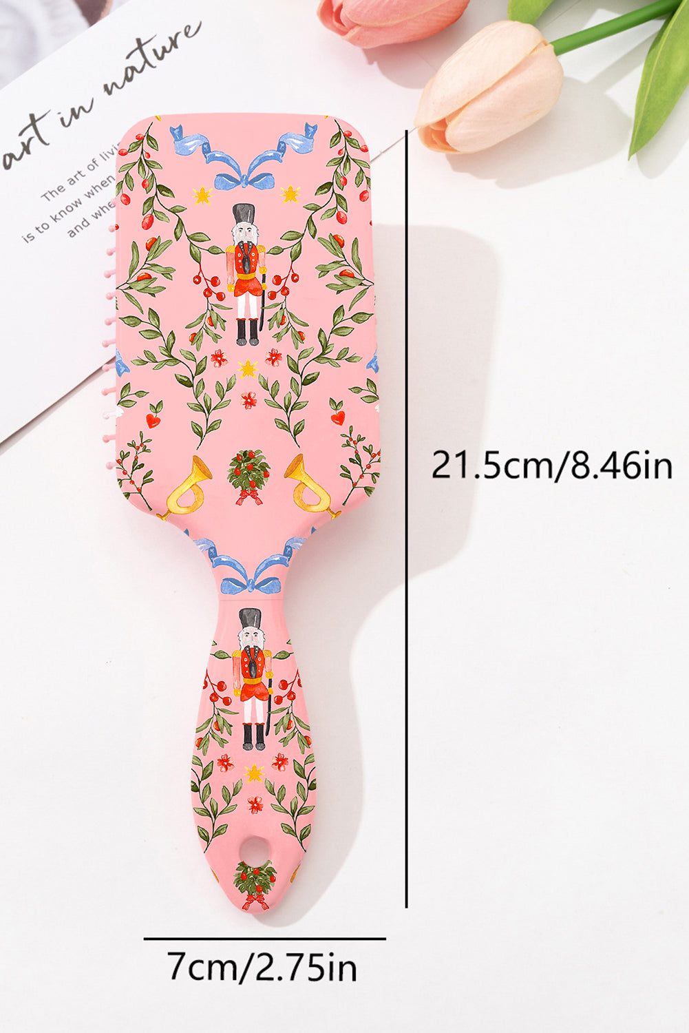 Pink Nutcracker March Long Sleeve Button Up 2pcs Pajama Short Set