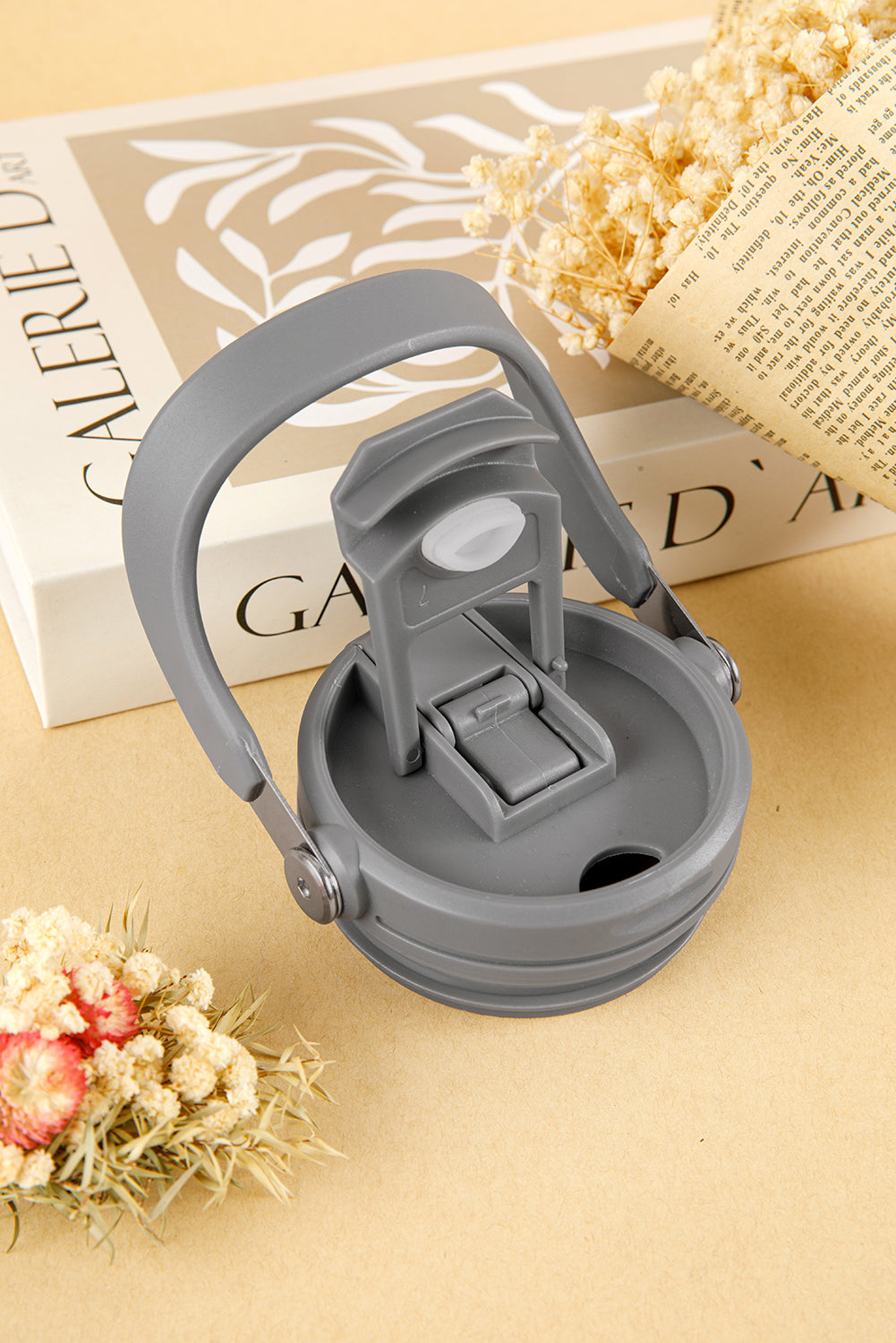 Peach Blossom Minimalist Insulated Vacuum Cup with Handle 30oz