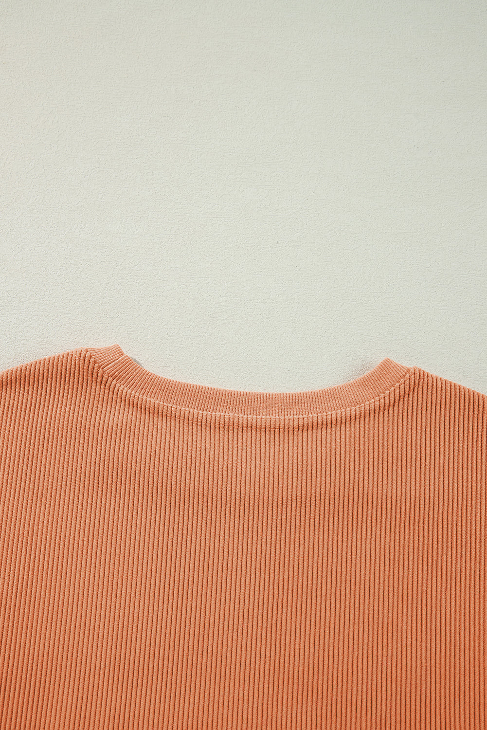 Orange Thankful Ribbed Crew Neck Thanksgiving Sweatshirt