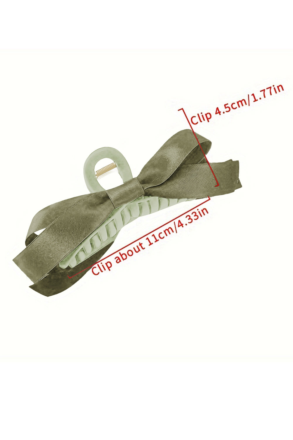 White Bow Decor Large Hair Claw Clip