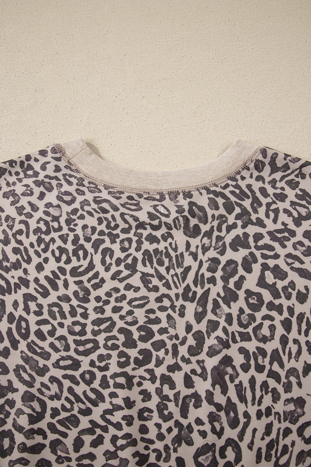 Brown Leopard Print Patchwork Crew Neck Sweatshirt