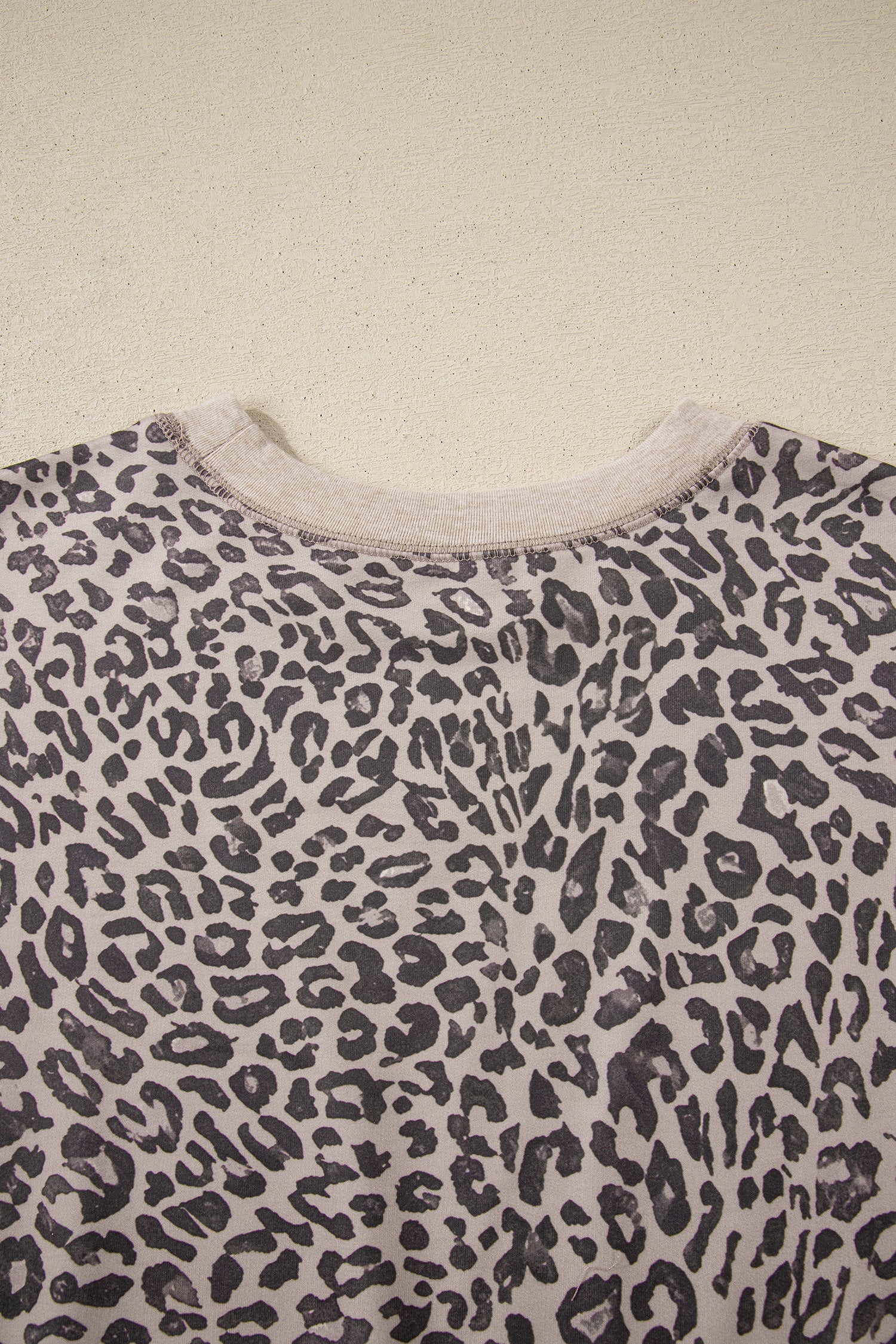 Brown Leopard Print Patchwork Crew Neck Sweatshirt