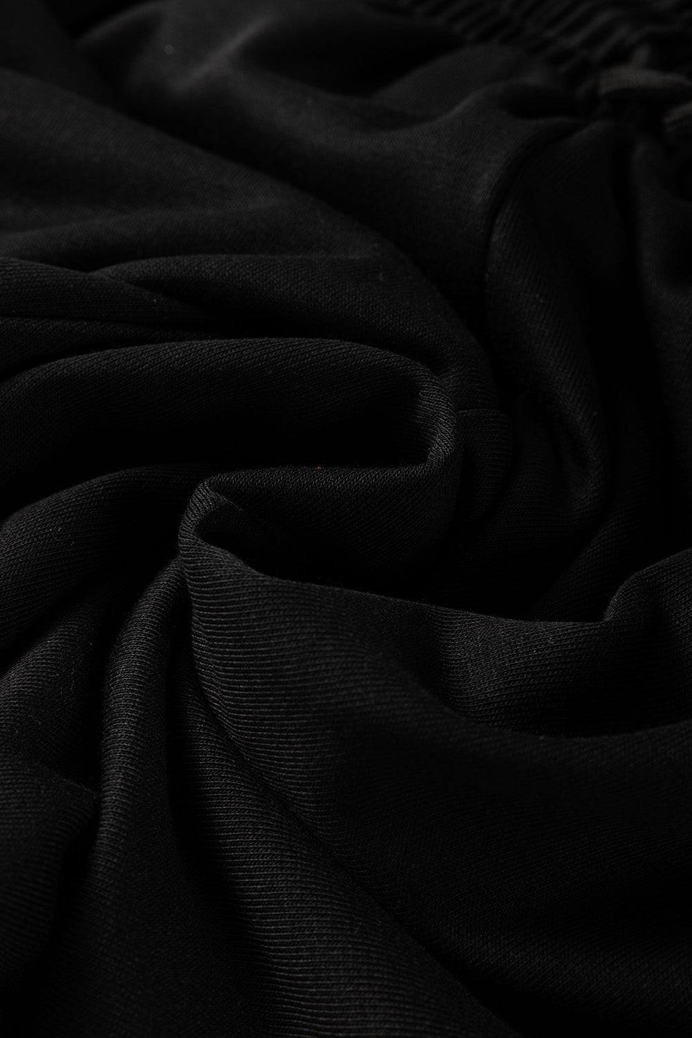 Black Zipper Flutter Sleeve Drawstring Elastic Waistband Jumpsuit