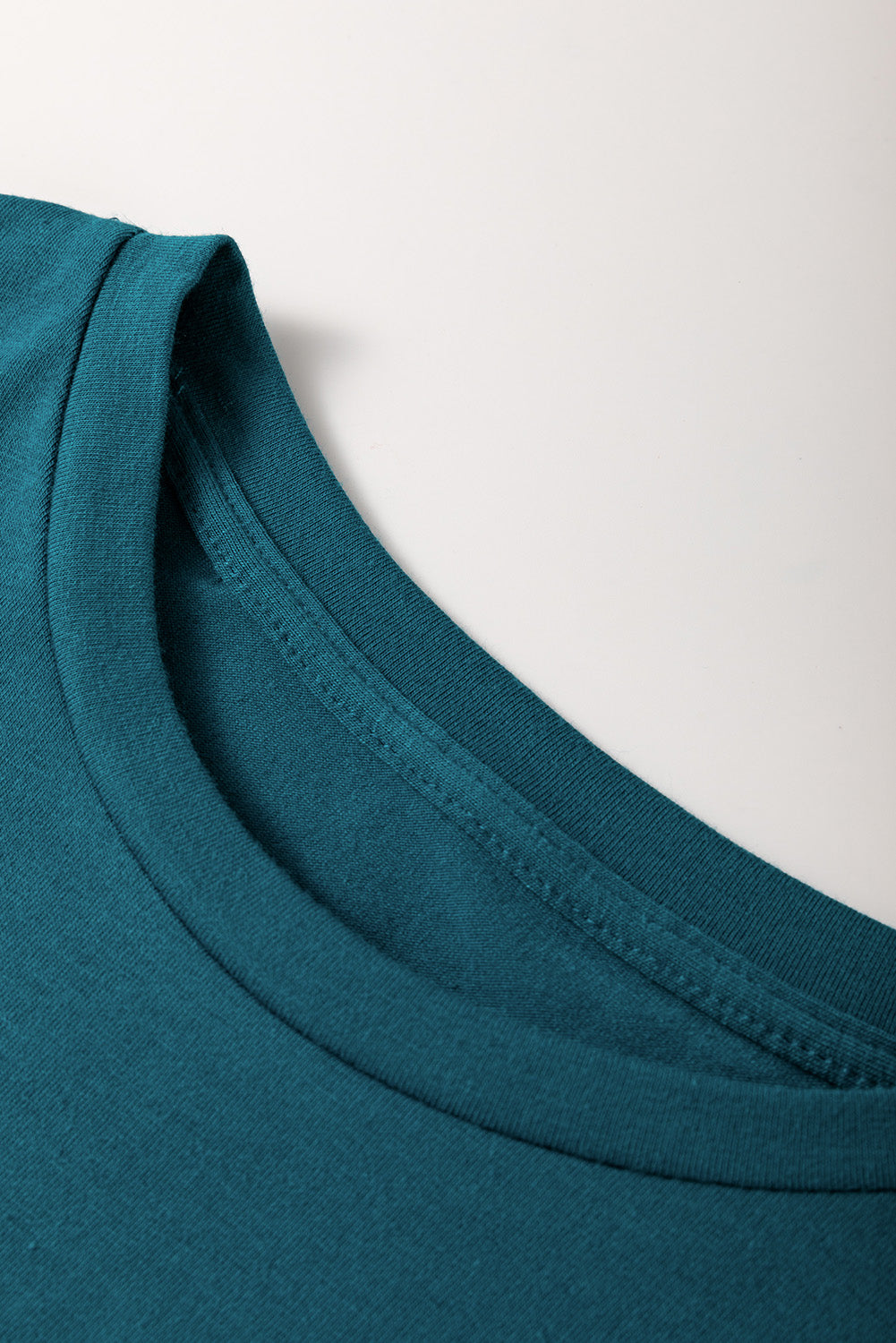 Medium Grey Solid Color Toothpick Stripe Round Neck T Shirt