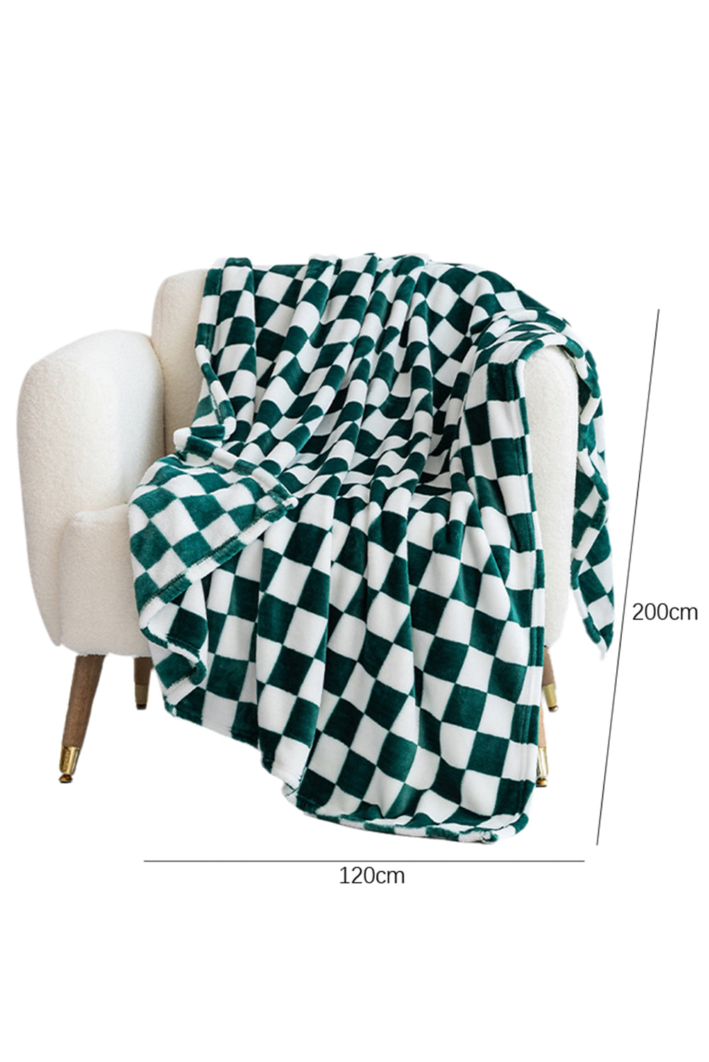 Yellow Checkerboard Printed Soft Throw Blanket 120*200cm