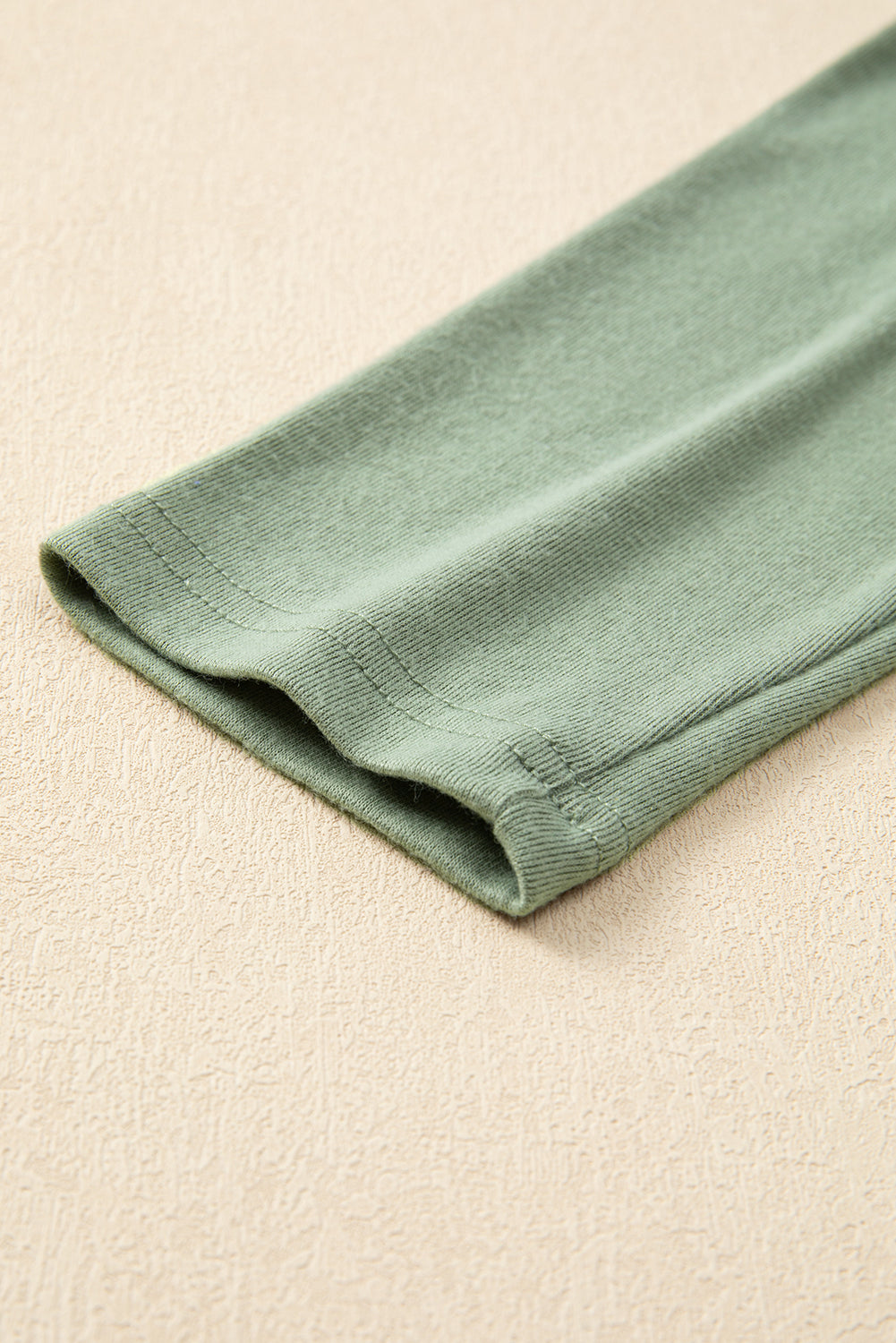 Navy Blue Solid Color Seam Detail Raglan Long Sleeve Top