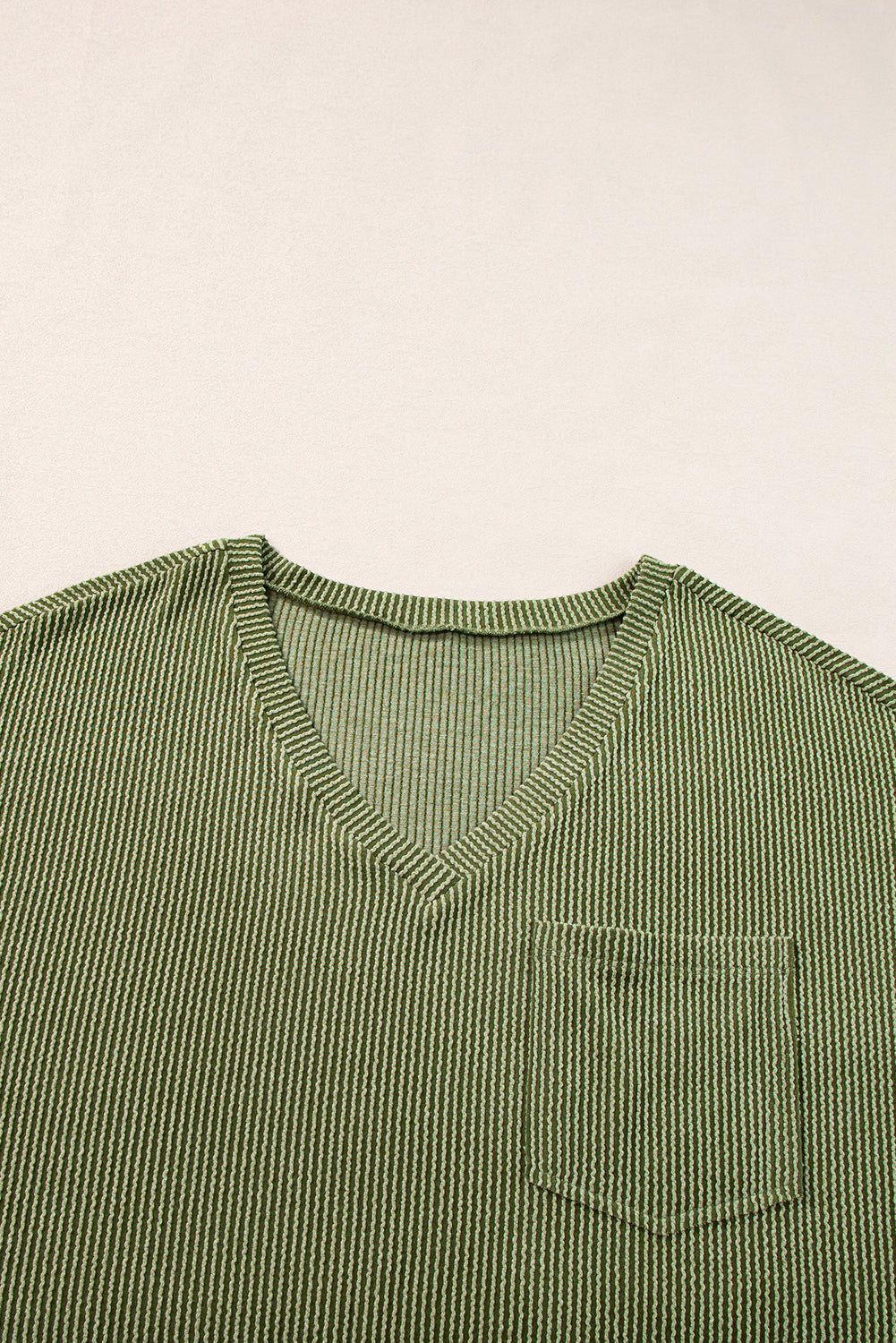 Black Textured V-Neck Dropped Shoulder Plus T-Shirt