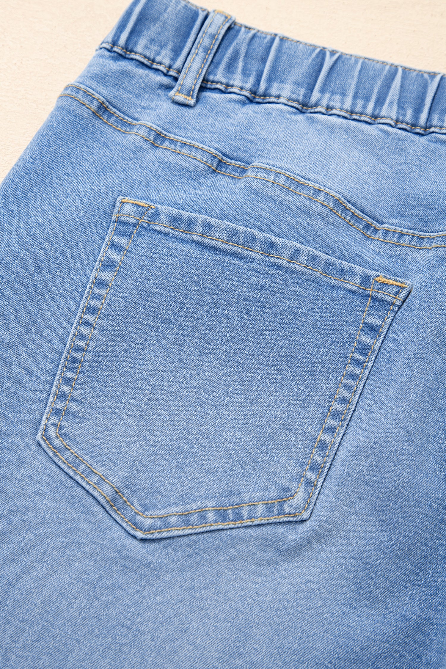 Blue Acid Wash Contrast Lace-up Plus Size Jeans