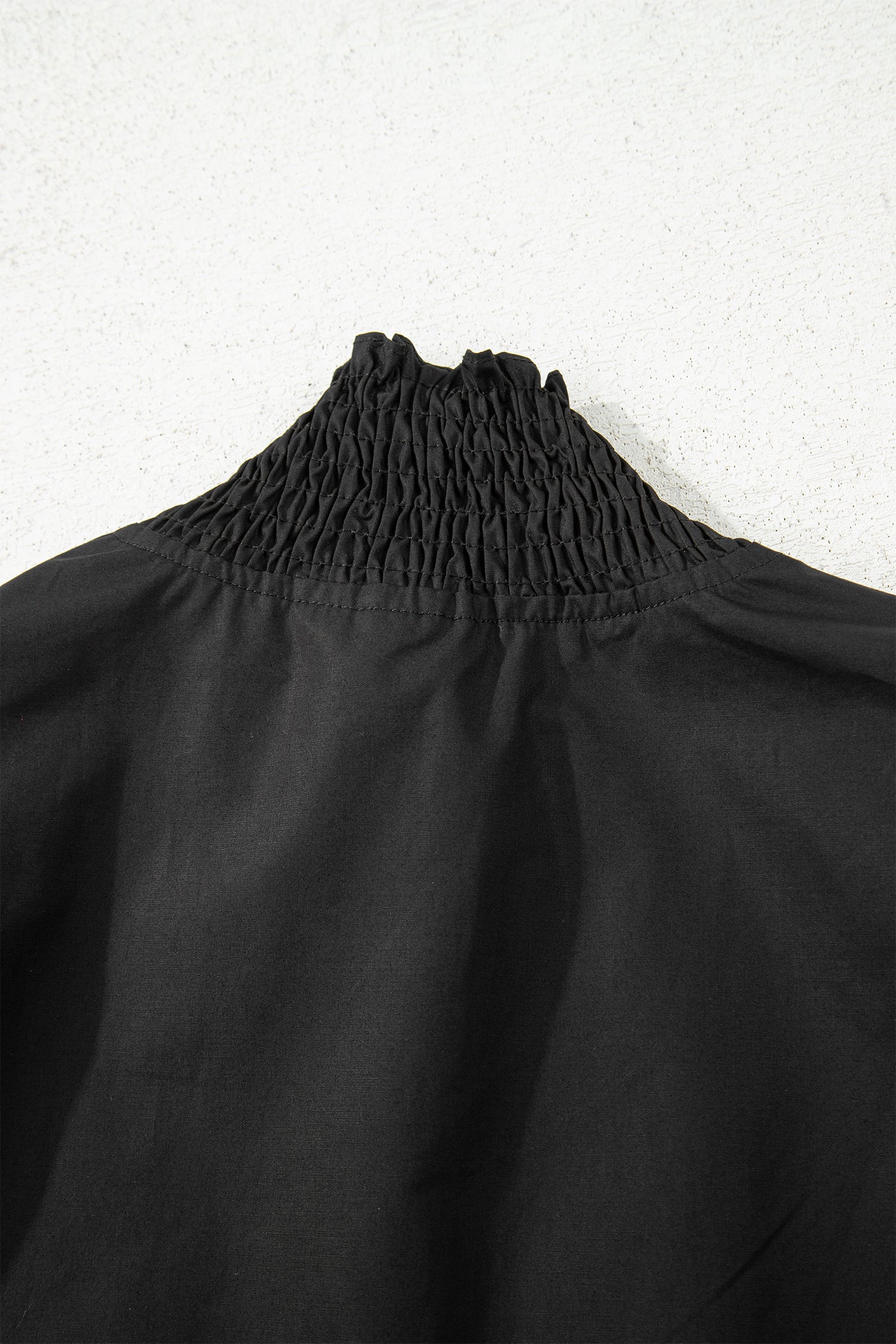 Evergreen Puffy Flounce Sleeve Leopard Trim V Neck Blouse