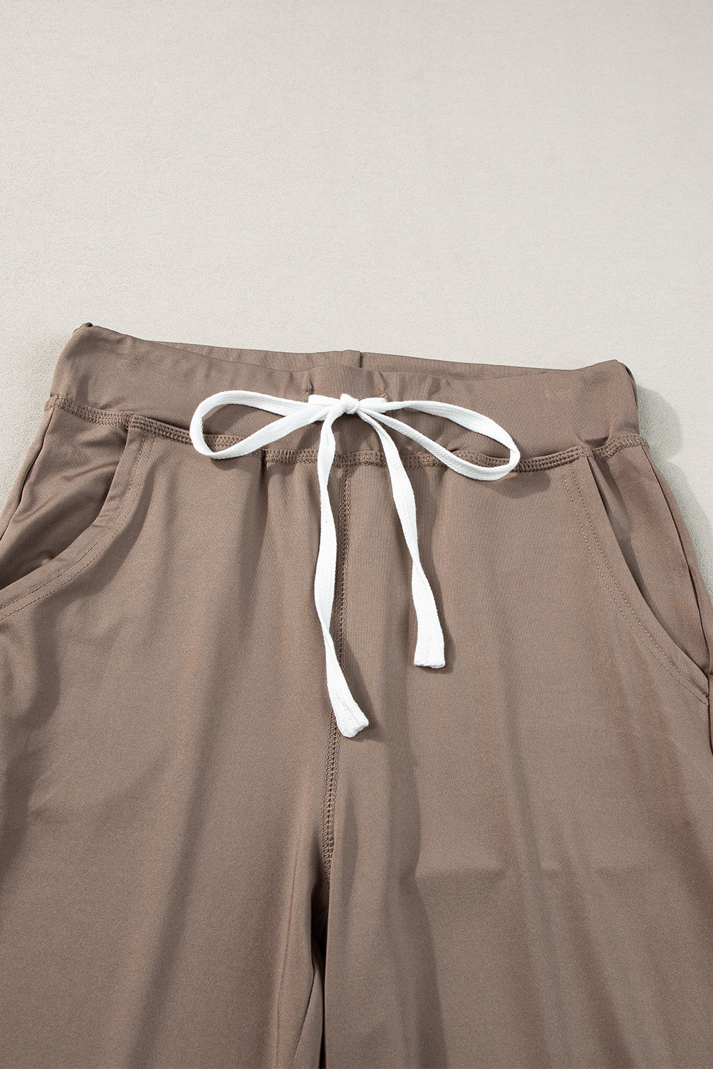 Black Drawstring Elastic Waistband Pocketed Joggers