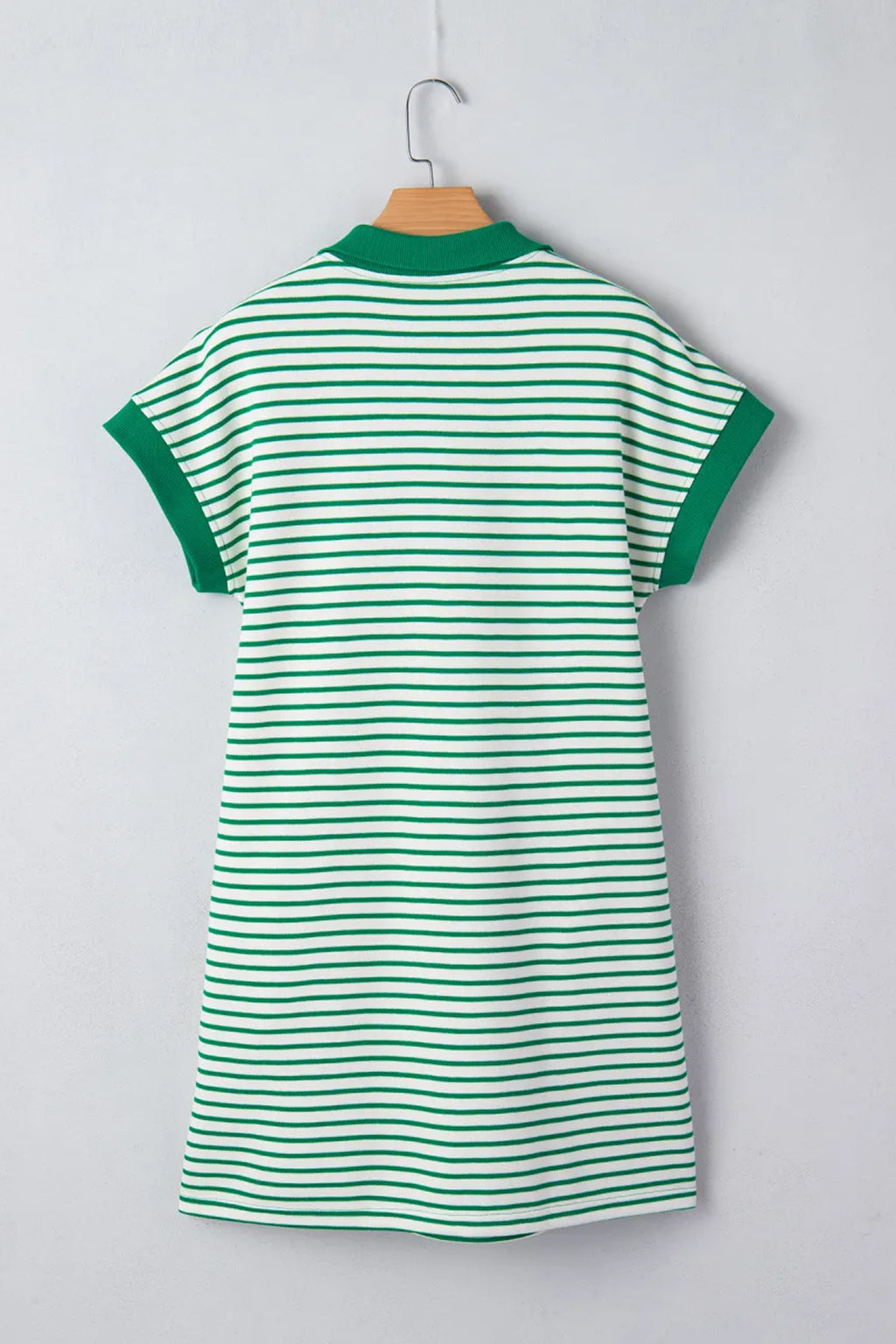 Green Stripe Magic St Patricks Day Sequin Graphic Zip Polo Tee Dress