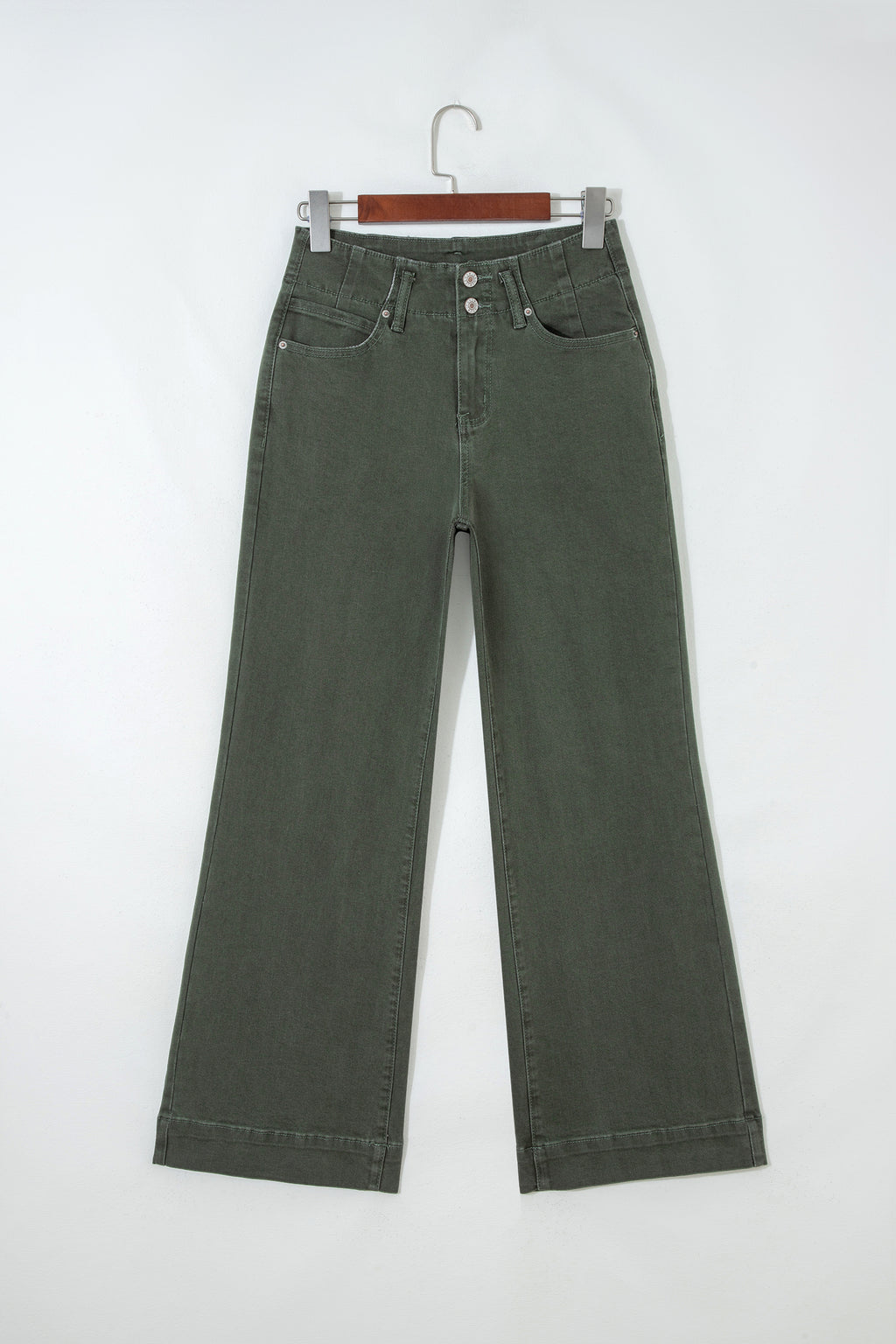 Bonbon 2-Button High Waist Flared Bottom Jeans