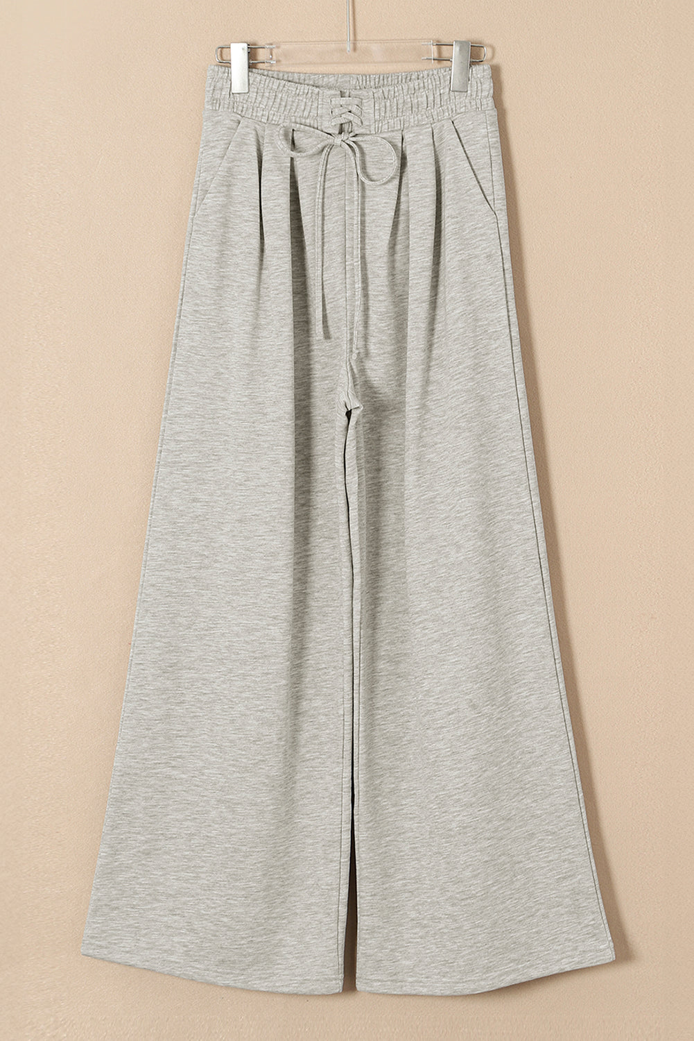 Burgundy Tied Elastic High Waist Pleated Detail Solid Sweatpants