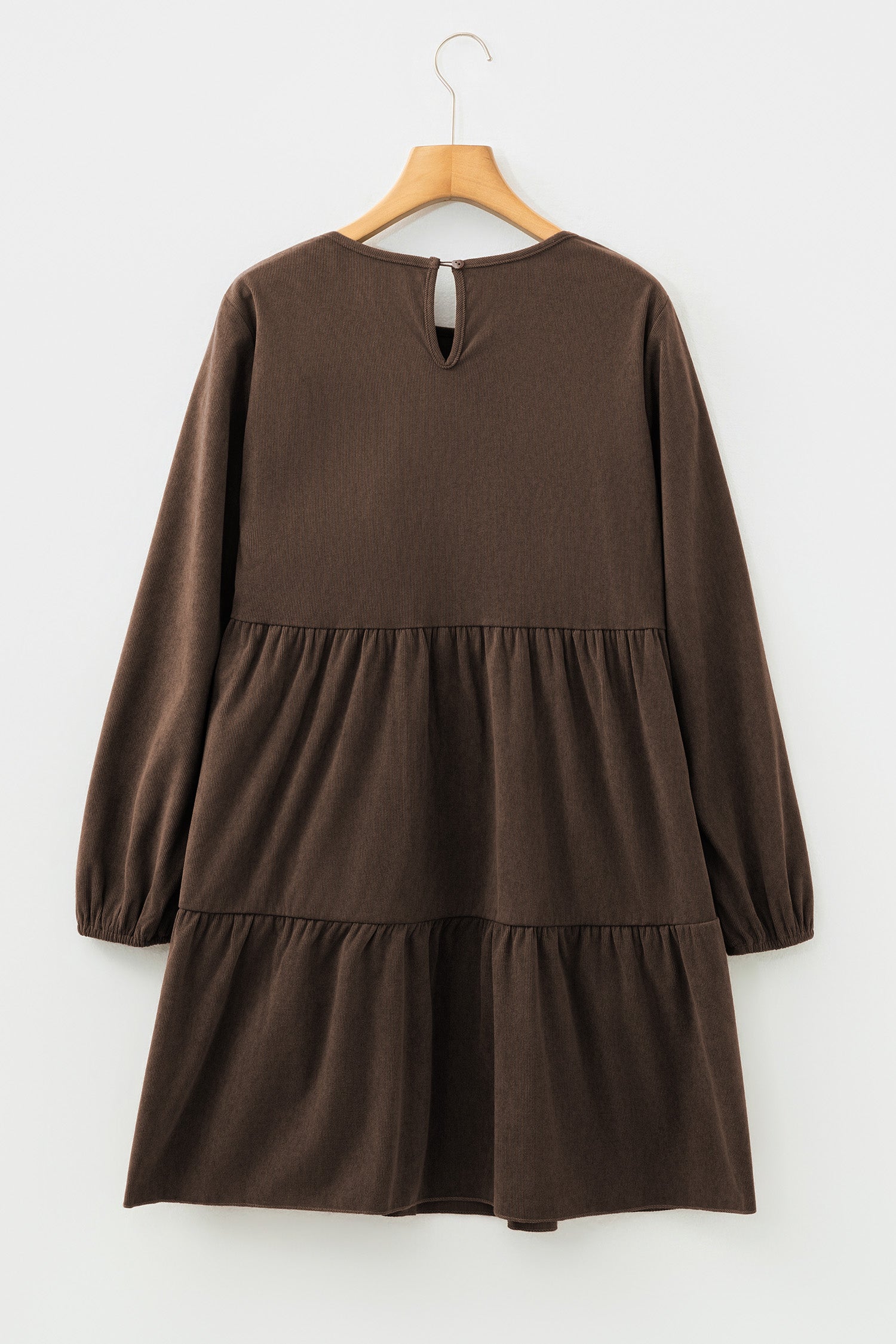 Black Lantern Sleeve Tiered Mini Dress