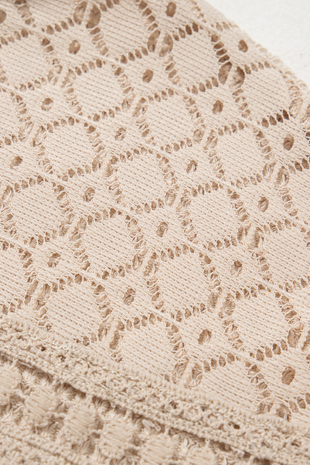 Mist Green Lace Patchwork Waffle Short Sleeve Top
