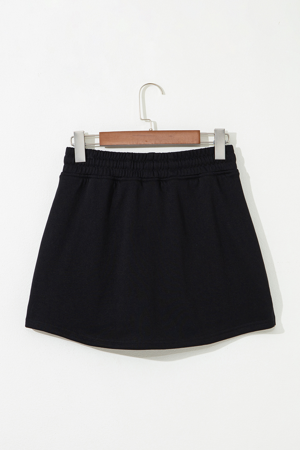 Black Sequin Heifer Patched French Terry Drawstring Skort