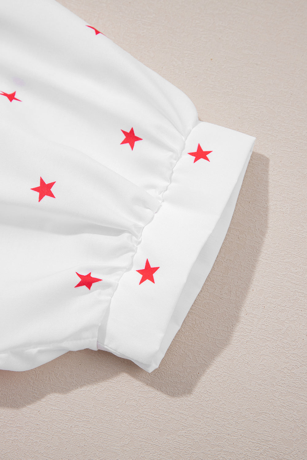 White Little Stars Printed Loose Half Sleeve Loose Shirt