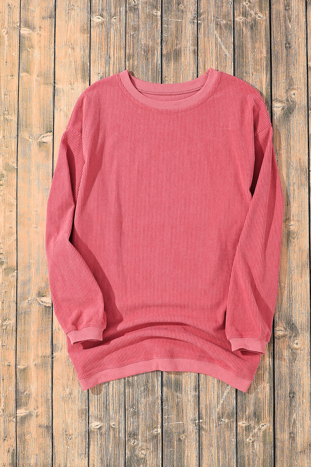 Grass Green Ribbed Corded Oversized Sweatshirt