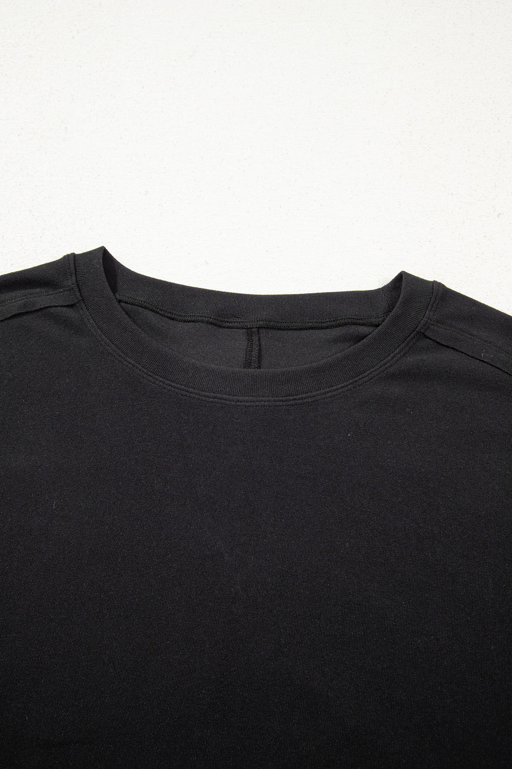 Light Pink Solid Color Bow Textured Patchwork Long Sleeve Tee