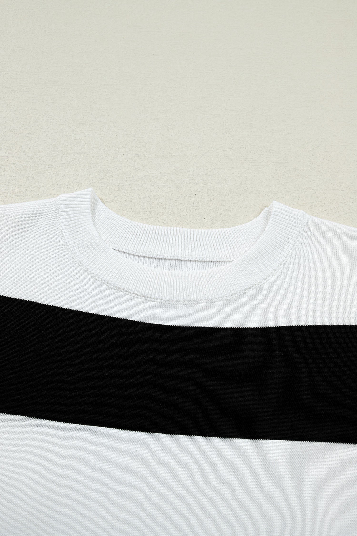 Pink Stripe Colorblock Striped Knitted T shirt