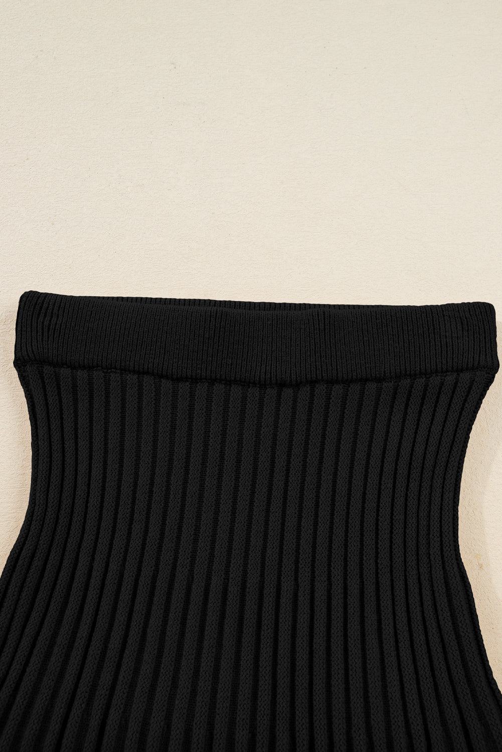 Smoke Gray High Neck Puff Sleeve Sweater Pleated Mini Skirt 2pcs Knitted Outfit