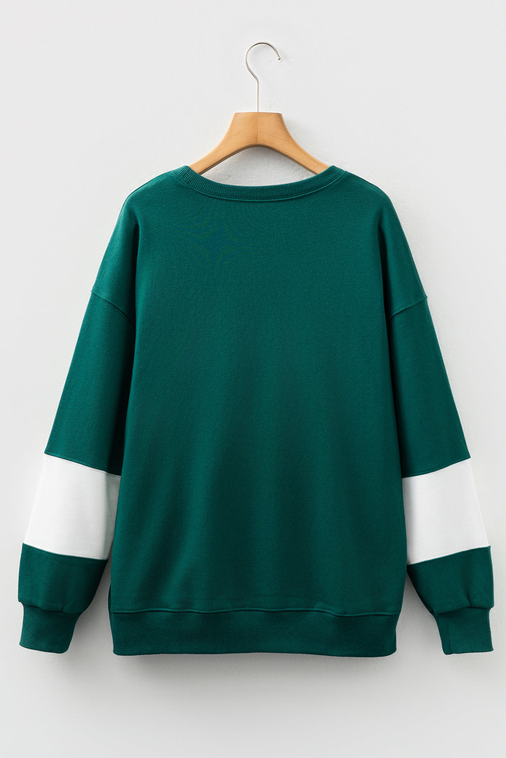 Fiery Red Colorblock Drop Shoulder Baggy Sweatshirt
