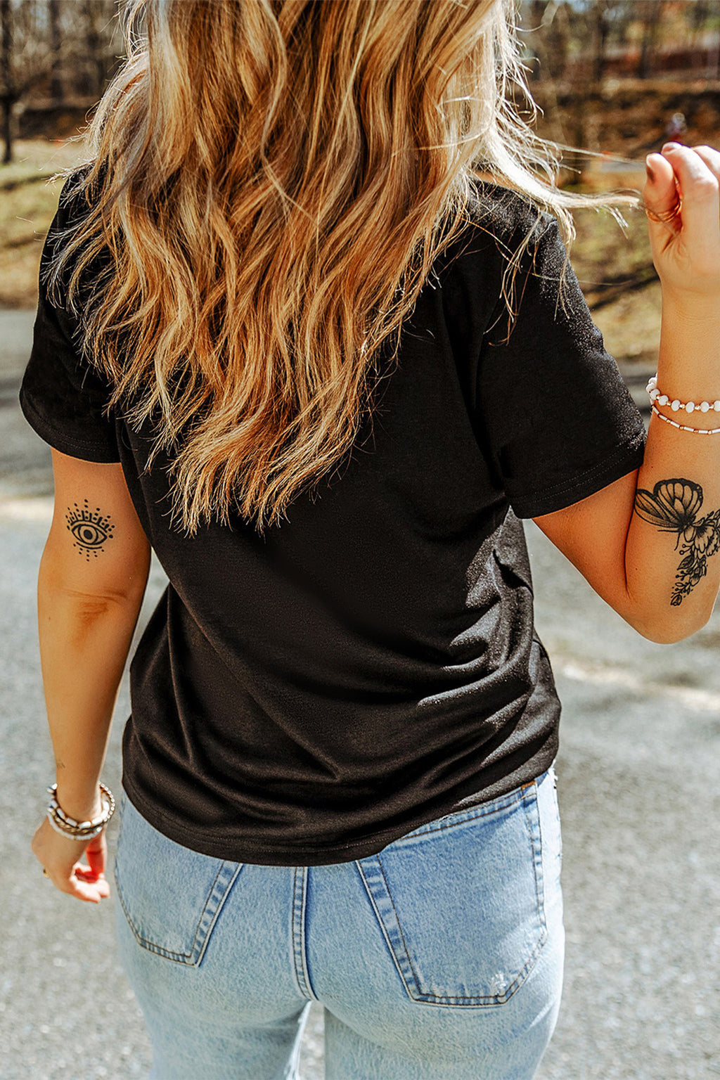 Black Sequin Bow Cheery Patched Valentines Graphic Tee