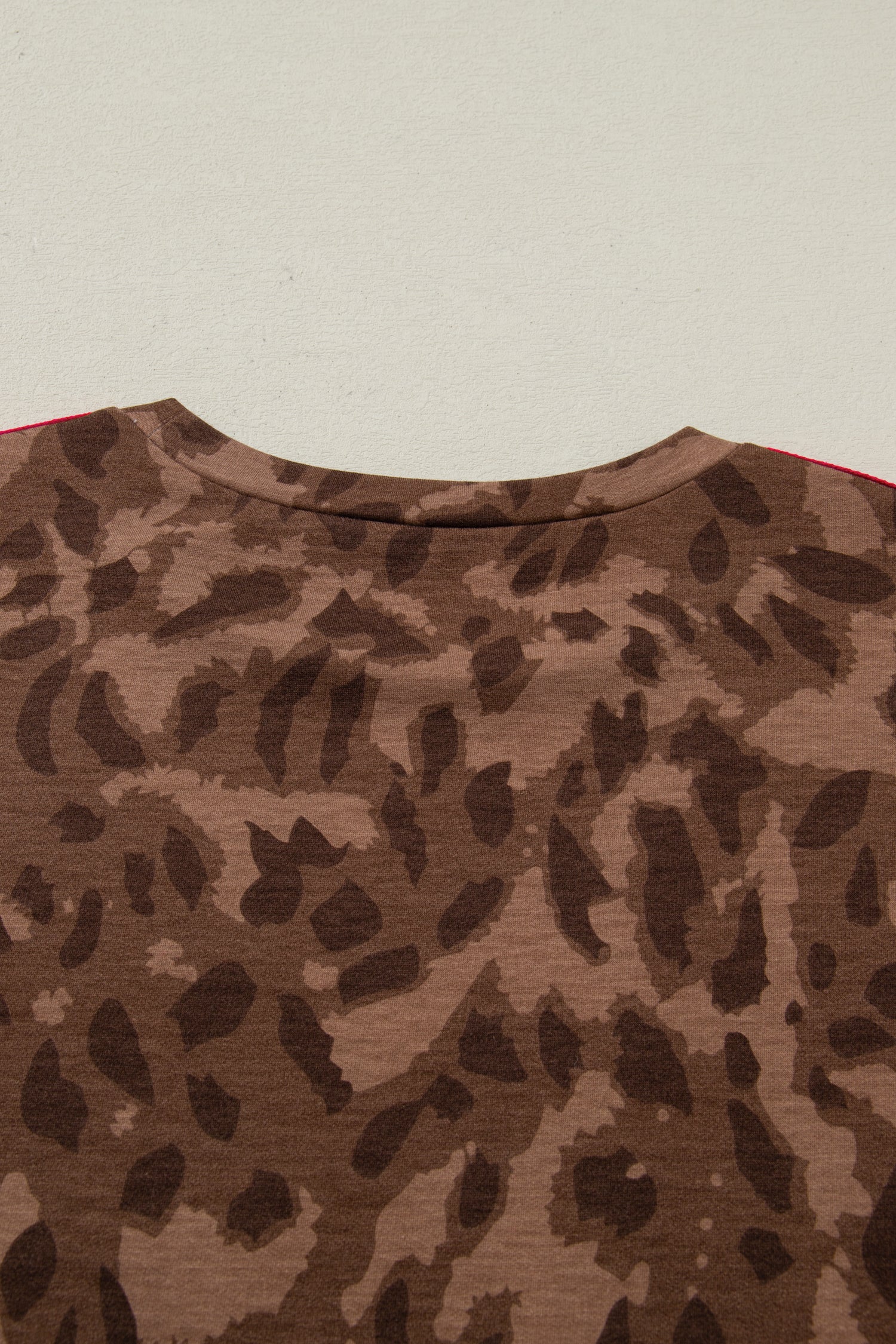 Brown Leopard Loose Tee Drawstring Waist Barrel Pants Set