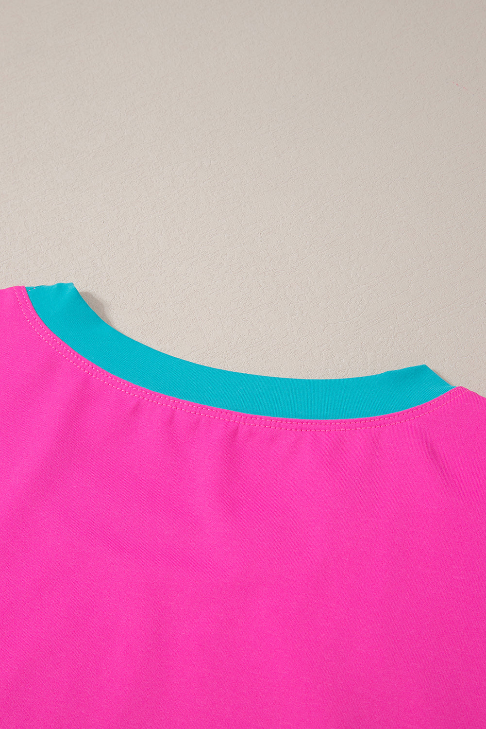 White Color Block Detail Casual Two-piece Set