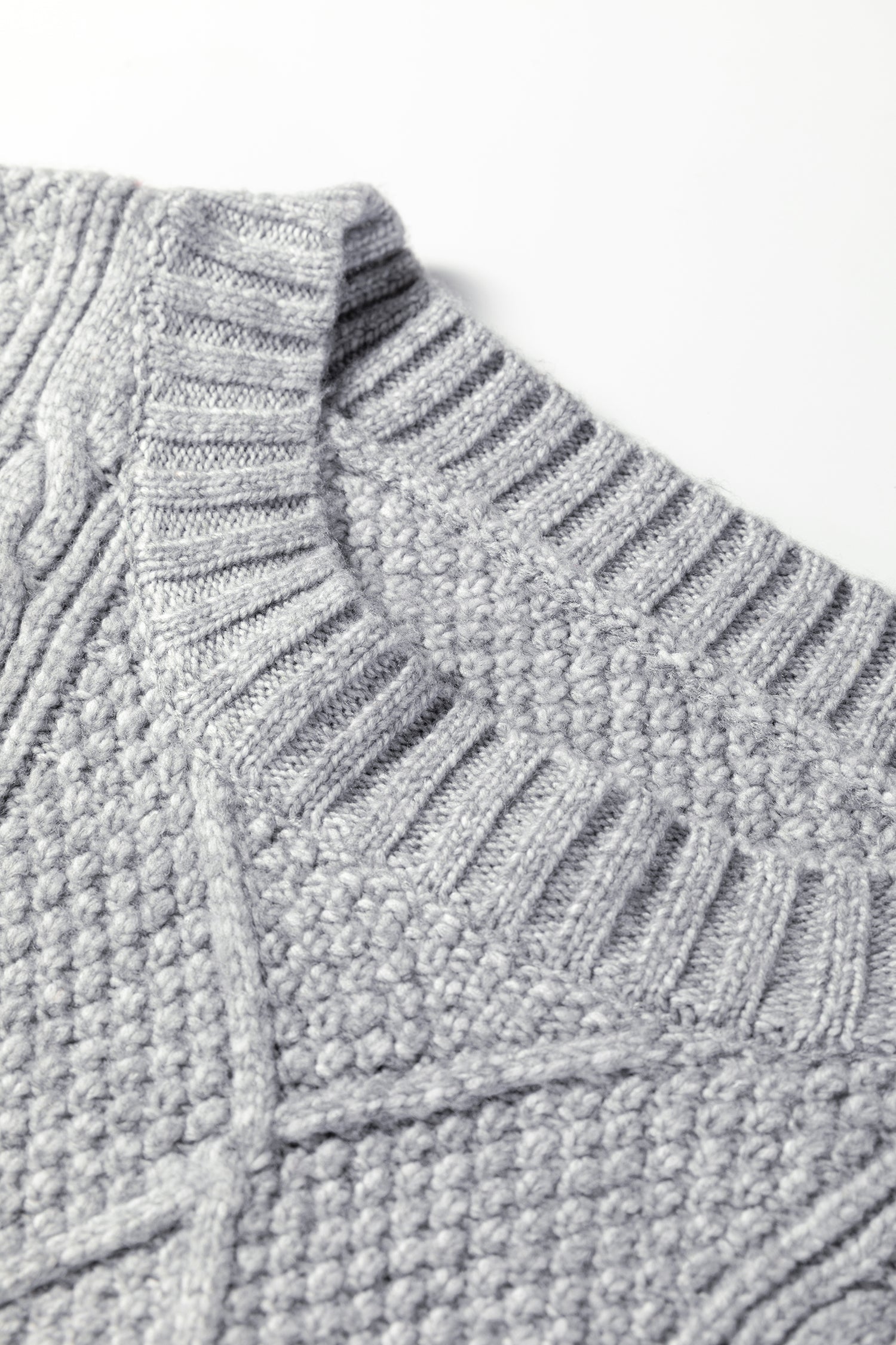 Parchment Cable Knit Drop Shoulder Loose Fit Sweater Dress