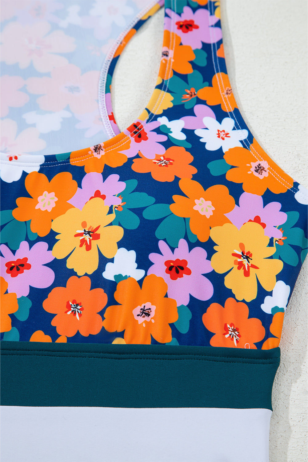 Dearlove Green Floral Print Racerback Cutout High Waist 2pcs Bikini