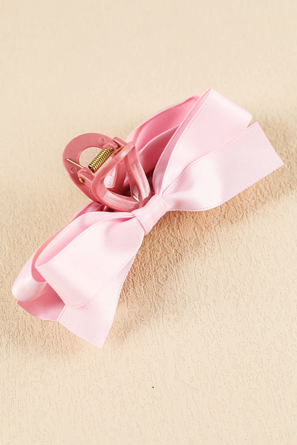 White Bow Decor Large Hair Claw Clip