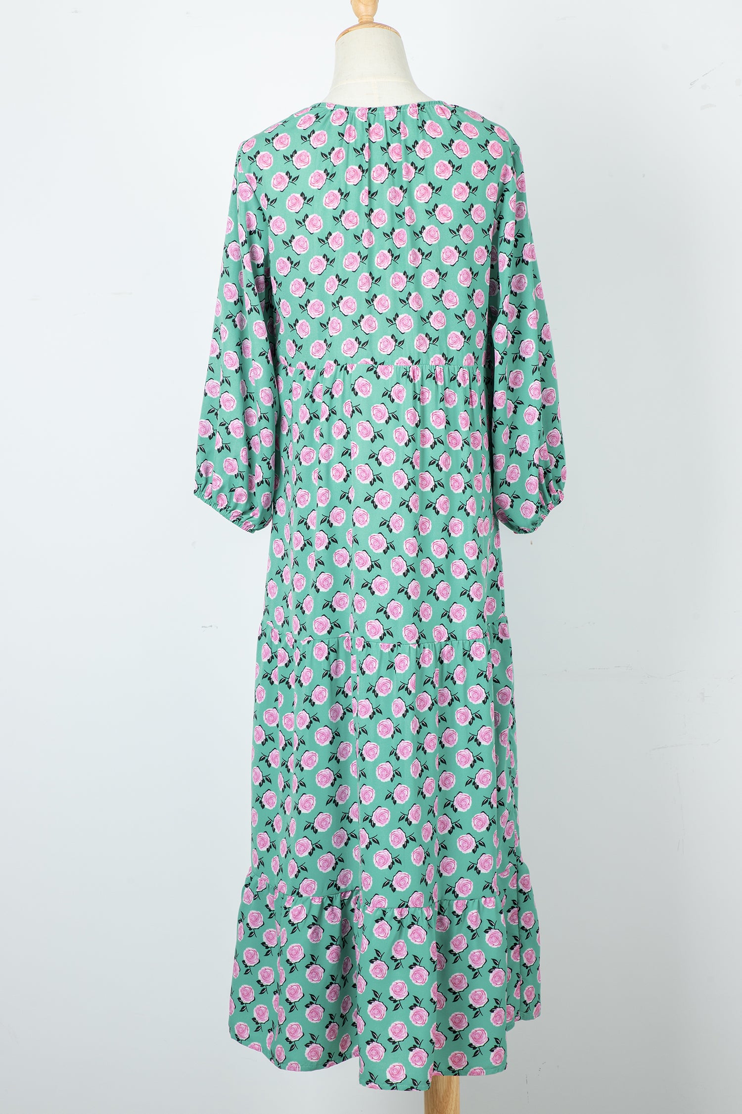 Sky Blue Boho Printed Half Sleeve Maxi Dress