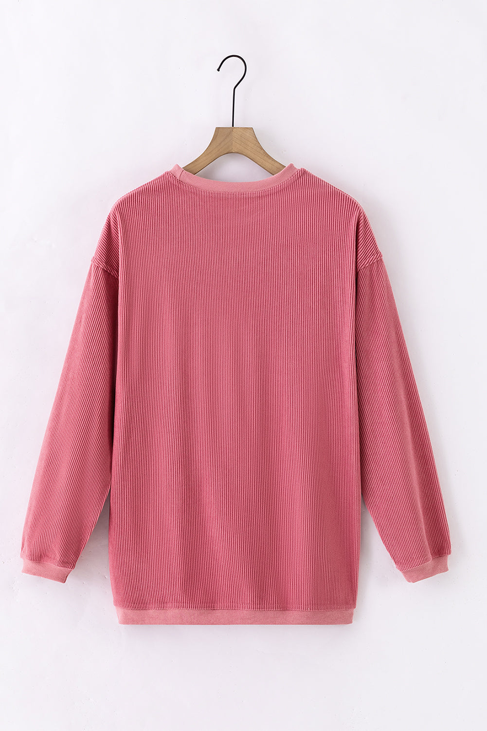 Grass Green Ribbed Corded Oversized Sweatshirt