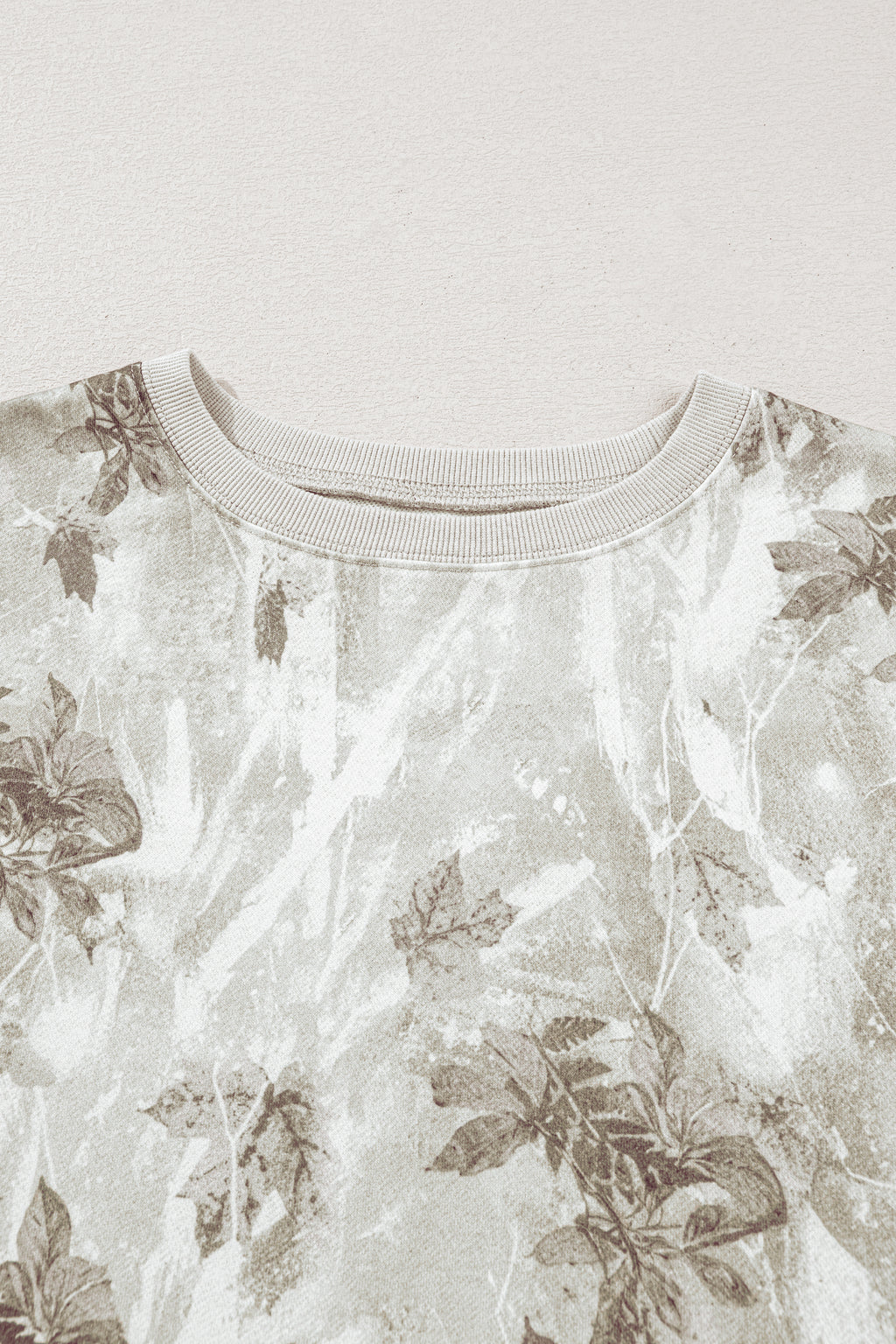Beige Camo Print Baggy Drawstring Jogger Sweatpants