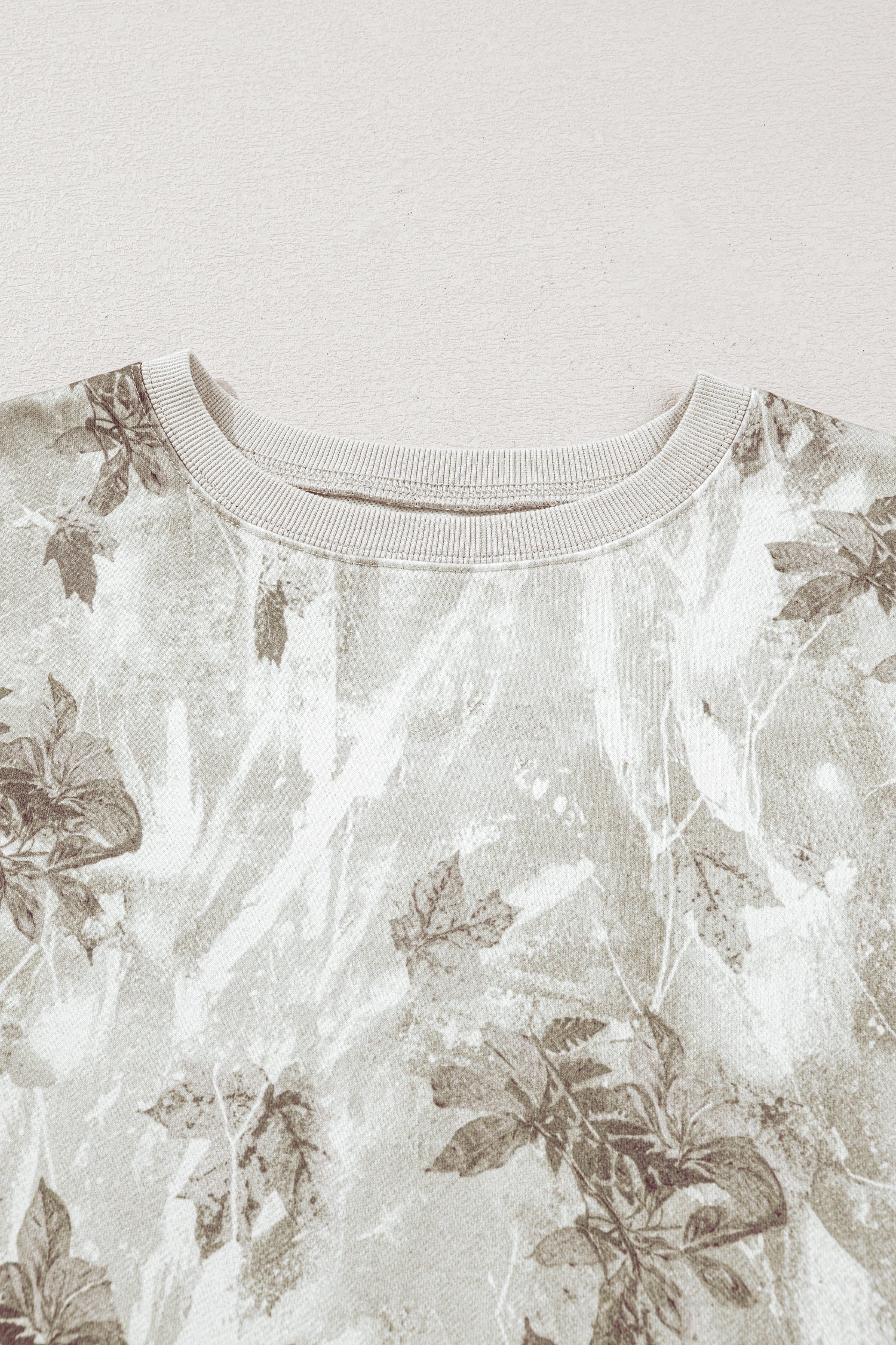 Beige Camo Print Baggy Drawstring Jogger Sweatpants