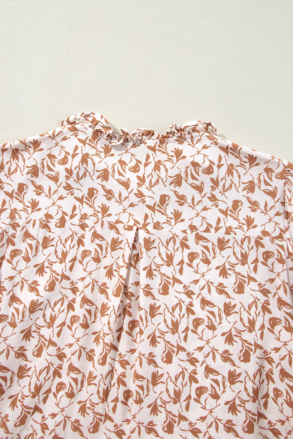Green Printed Lace Detail Floral Puff Sleeve Fall Shirt