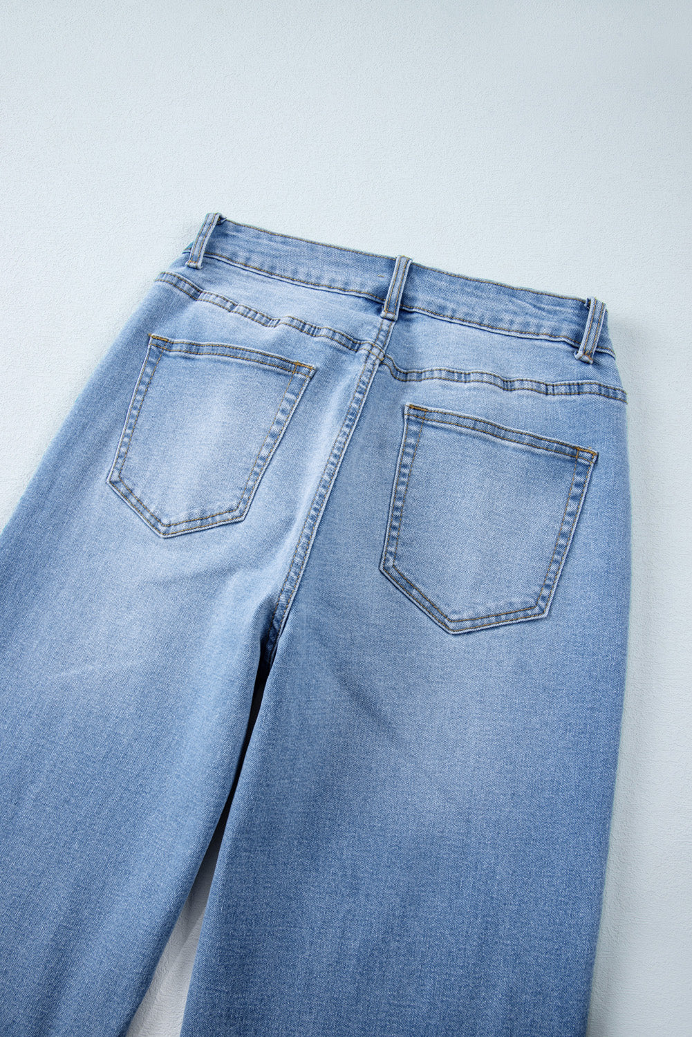 Gray Raw Hem Straight Leg Loose High Waist Jeans