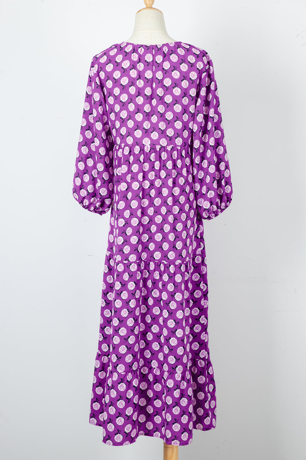 Sky Blue Boho Printed Half Sleeve Maxi Dress
