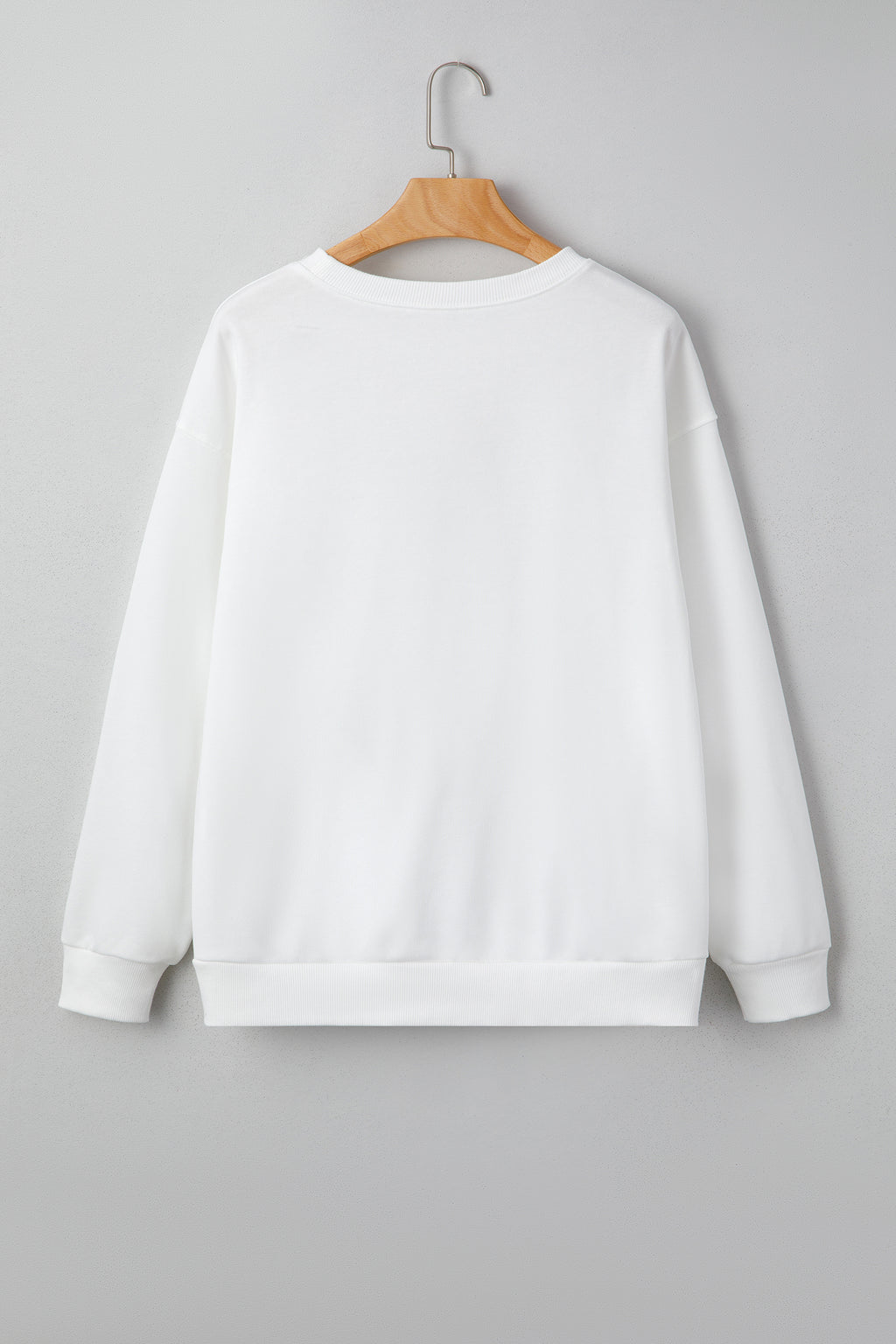 White Pearl Plaid Christmas Tree Patched Drop Shoulder Sweatshirt