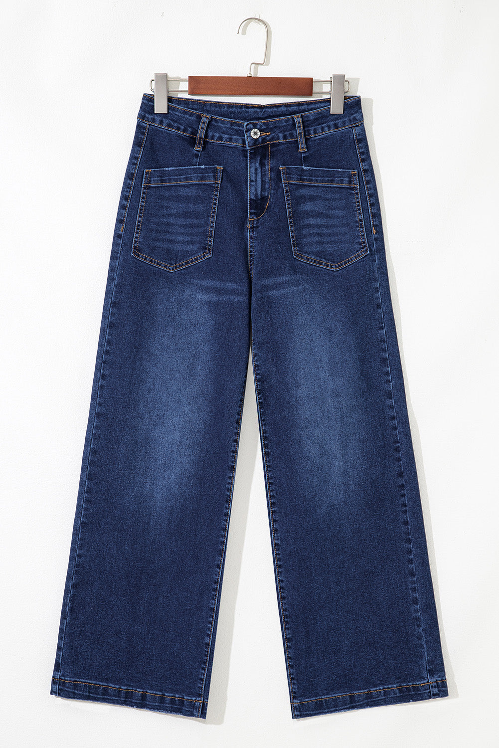 Brown Mimimalist Patch Pocket Womens Shift Jeans
