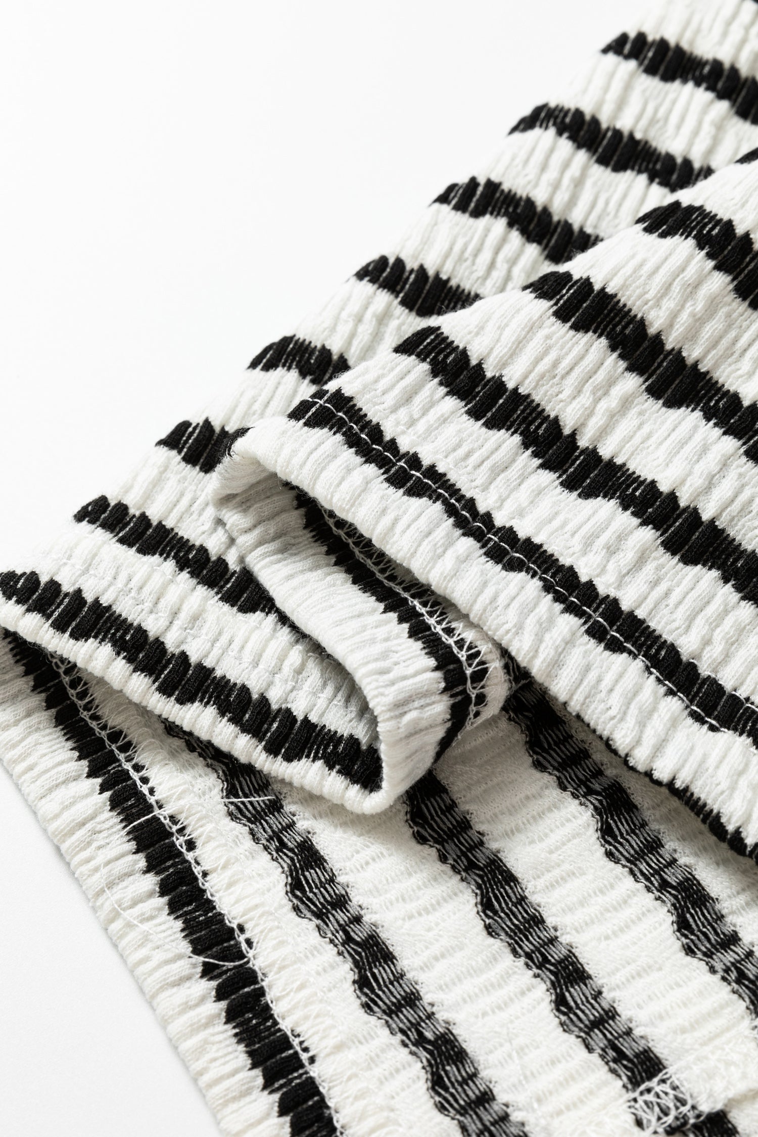 Khaki Stripe Textured Hooded V Neck Casual Long Sleeve Top
