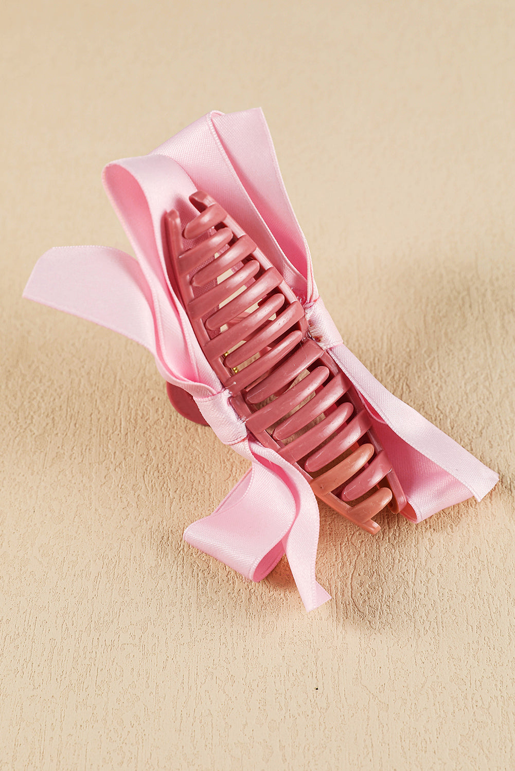 White Bow Decor Large Hair Claw Clip